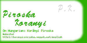 piroska koranyi business card