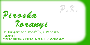 piroska koranyi business card